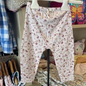 Quincy Mae Dusty Pink Floral Leggings with Mauve Flowers